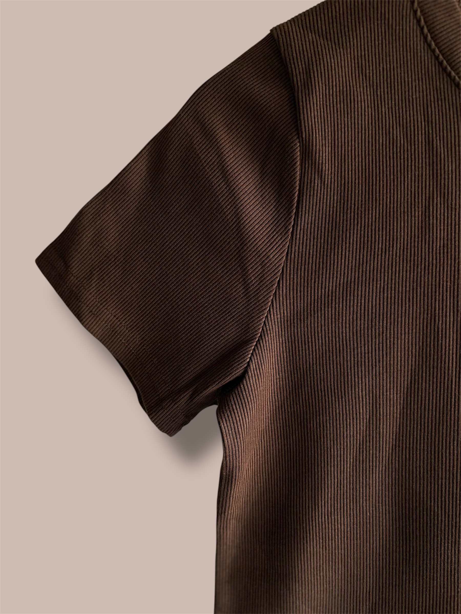 brown ribbed tshirt - Image 2
