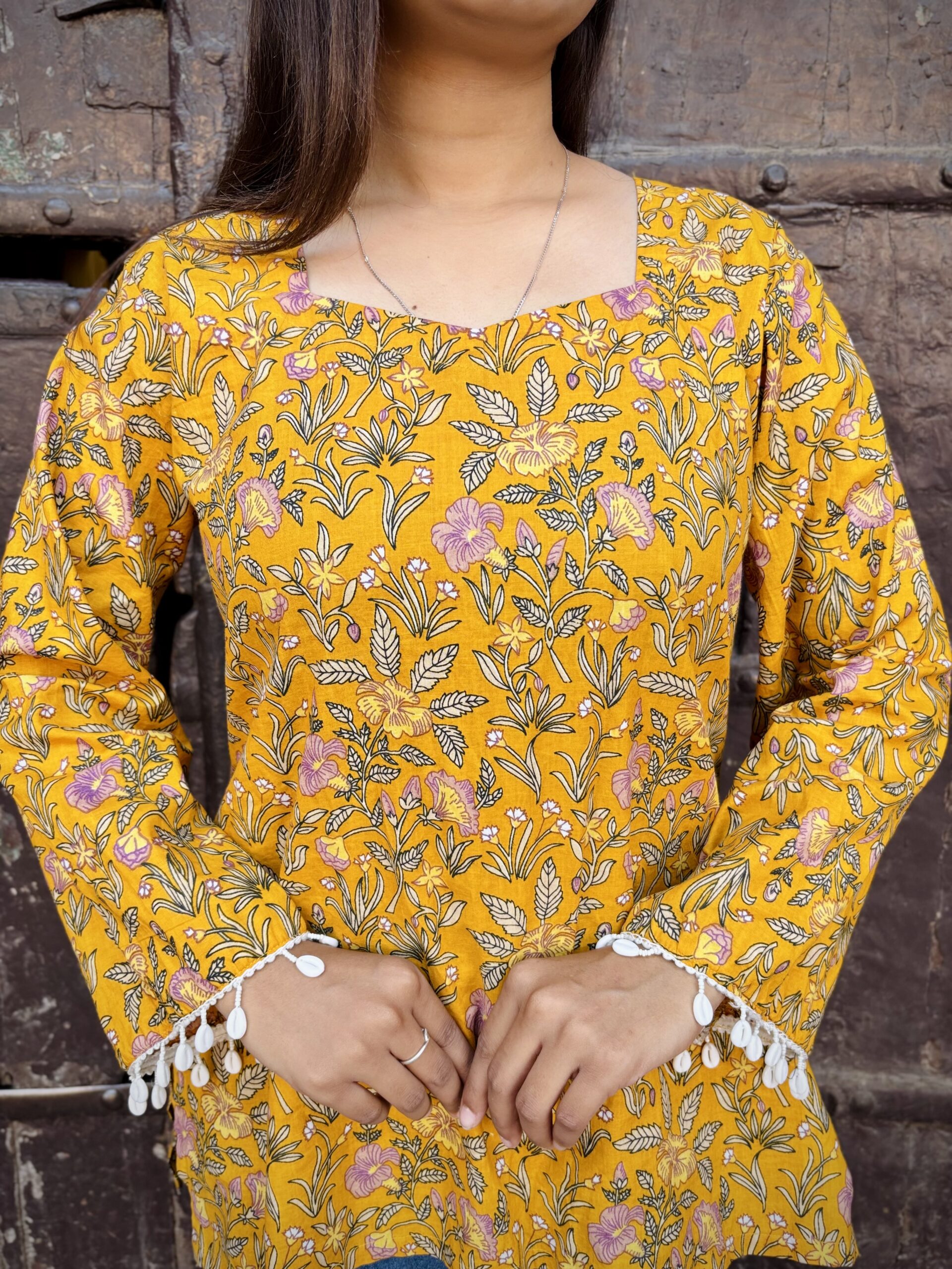 Sunehri floral print kurti by liora - Image 2